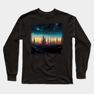 Space City Artwork Long Sleeve T-Shirt